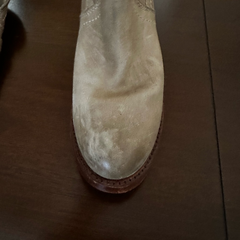 Frye Women's Beige Leather Knee-High Boots - Picture 7 of 9